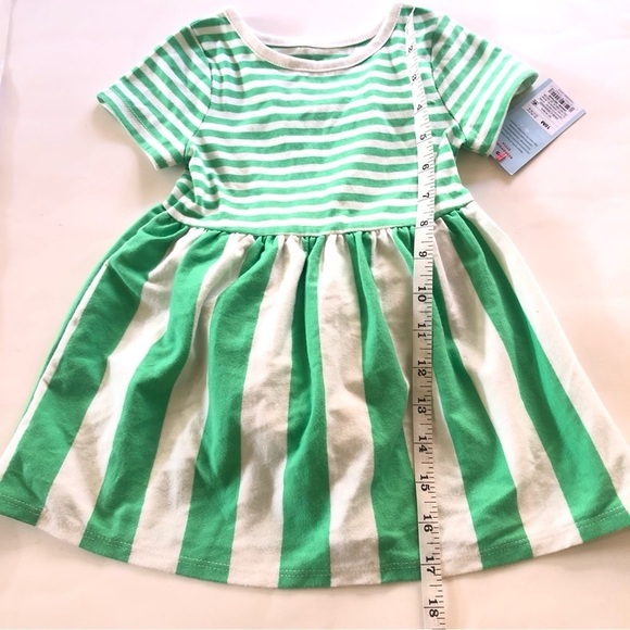 Cat & Jack Toddler Girls Green Striped Dress - St Patrick’s Day - Size 18M - Picture 7 of 7